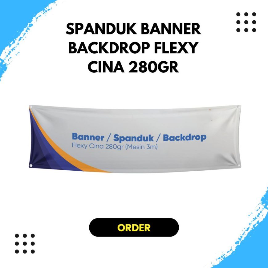 Spanduk Banner Backdrop Flexy Cina 280gr (Mesin 3m)